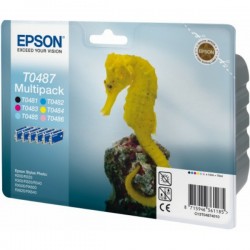 Epson  (T0487) Original Ink cartridge multi pack Bk,C,M,Y,LC,LM (C13T04874010)