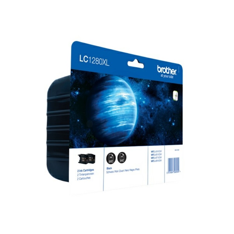 Brother Original Ink cartridge black high-capacity twin pack (LC-1280XLBKBP2DR)