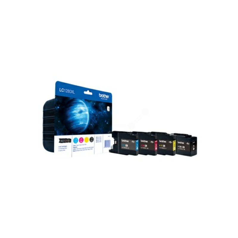 Brother Original Ink cartridge multi pack Bk,C,M,Y high-capacity (LC-1280XLVALBPDR)