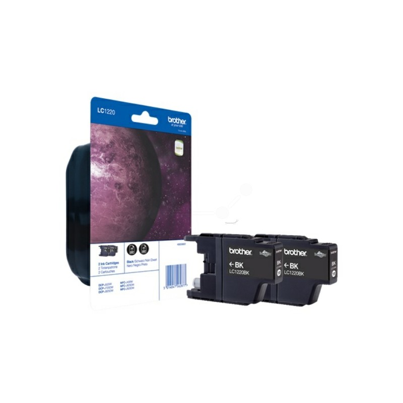 Brother Original Ink cartridge black twin pack (LC-1220BKBP2DR)