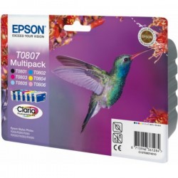 Epson  (T0807) Original Ink cartridge multi pack Bk,C,M,Y,LC,LM (C13T08074011)