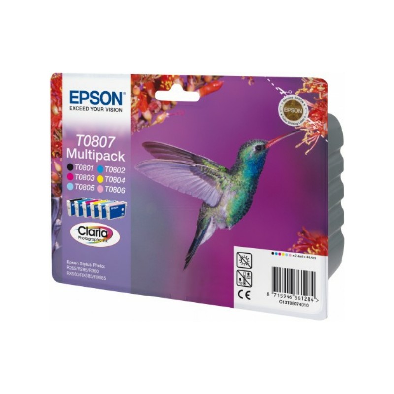Epson  (T0807) Original Ink cartridge multi pack Bk,C,M,Y,LC,LM (C13T08074011)
