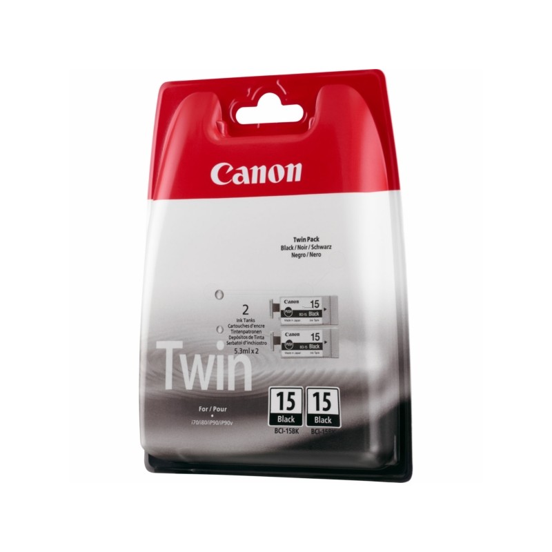 Canon  (BCI-15 BK) Original Ink cartridge black twin pack (8190A002)