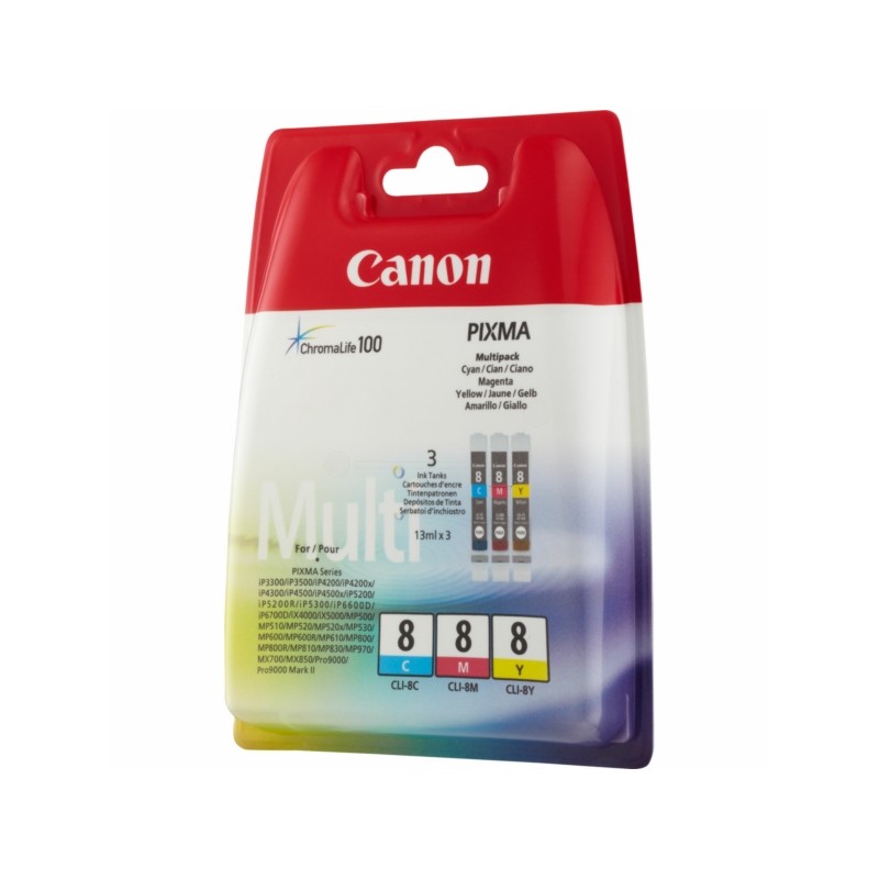Canon  (CLI-8) Original Ink cartridge multi pack C,M,Y (0621B029)