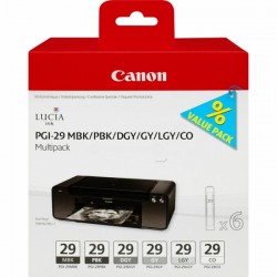 Canon  (PGI-29) Original Ink cartridge multi pack MBK,PBK,DGY,GY,LGY,CO (4868B018)