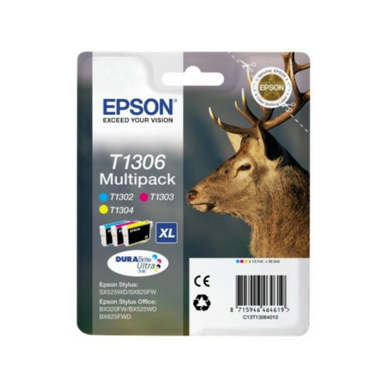 Epson  (T1306) Original Ink cartridge multi pack C,M,Y XL (C13T13064012)