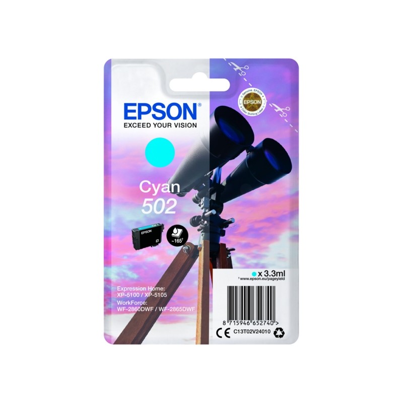 Epson  (502) Original Ink cartridge cyan (C13T02V24010)