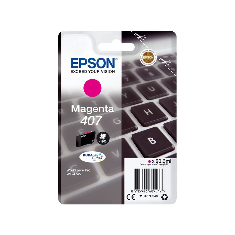 Epson  (407) Original Ink cartridge magenta (C13T07U340)