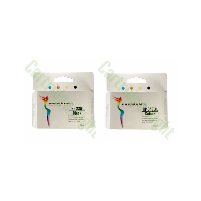 HP  (338XL+343XL) Compatible  cartridge multi pack black + color