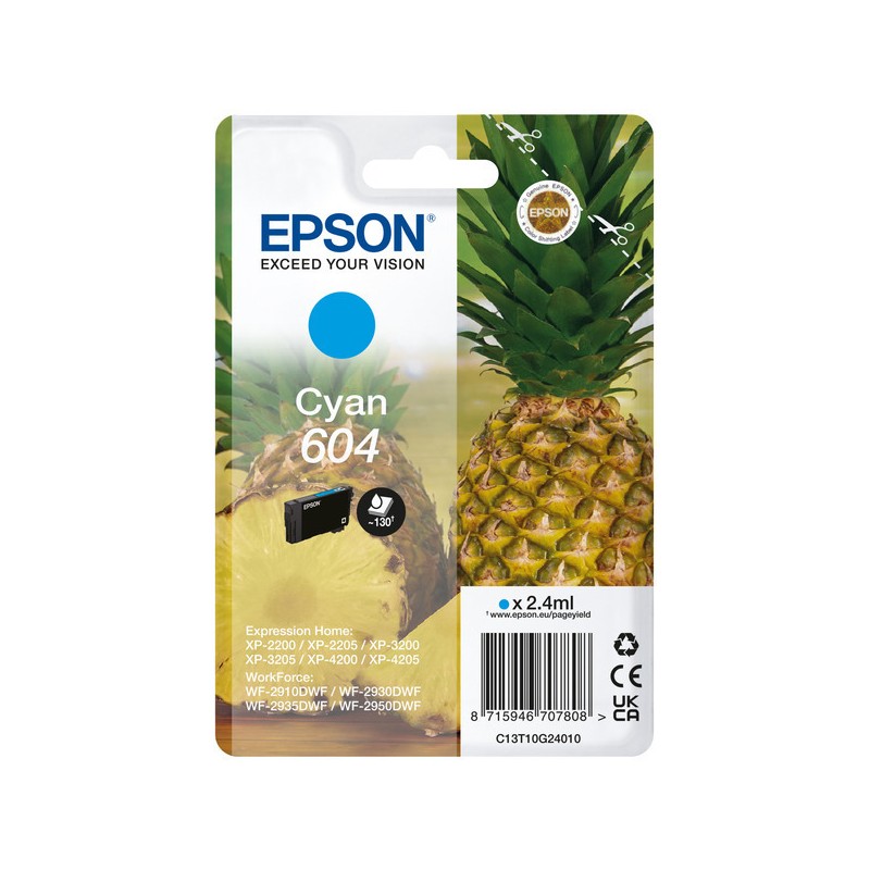 Epson  (604) Original Ink cartridge cyan (C13T10G24010)