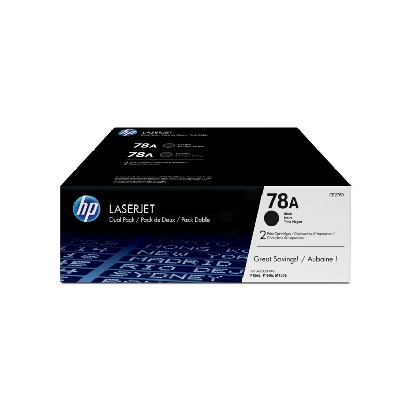 HP Compatible Toner cartridge black twin pack (CE278AD)