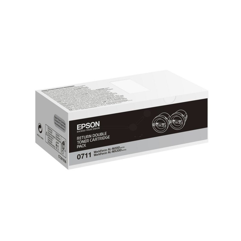Epson  (0710) Original Toner cartridge black twin pack return program (C13S050711)