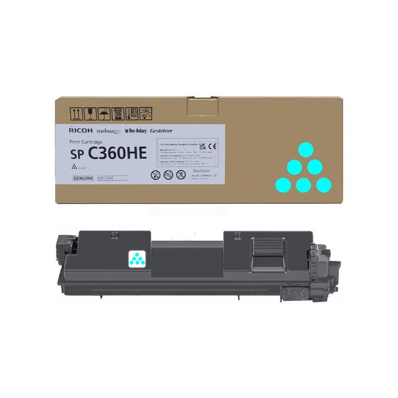 Ricoh  (SPC360HE) Original Toner-kit cyan high-capacity (408185)