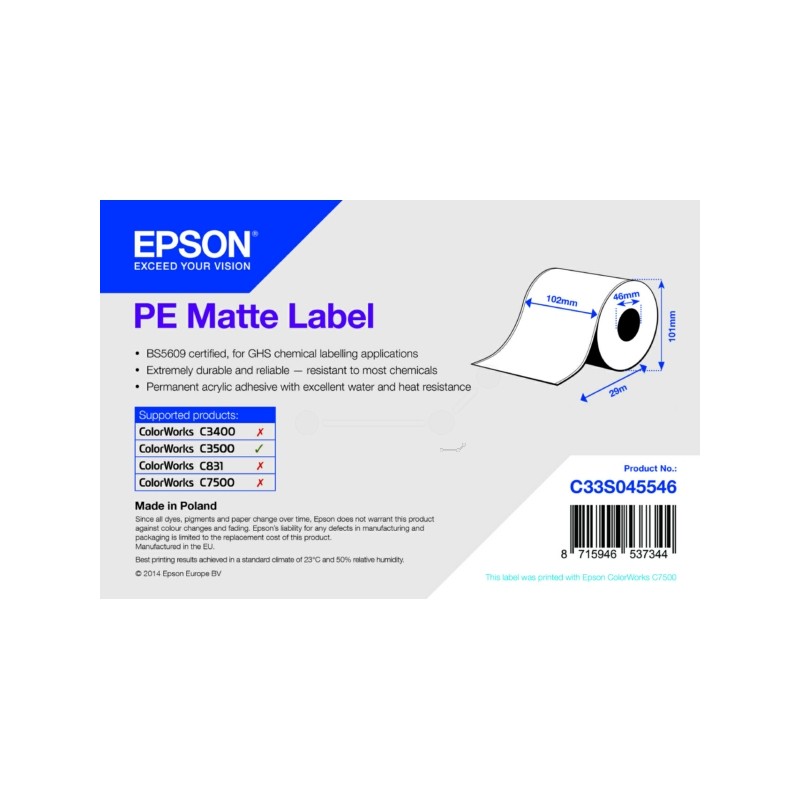 Epson Original Format-etikettes matt 102mm x 29m (C33S045546)