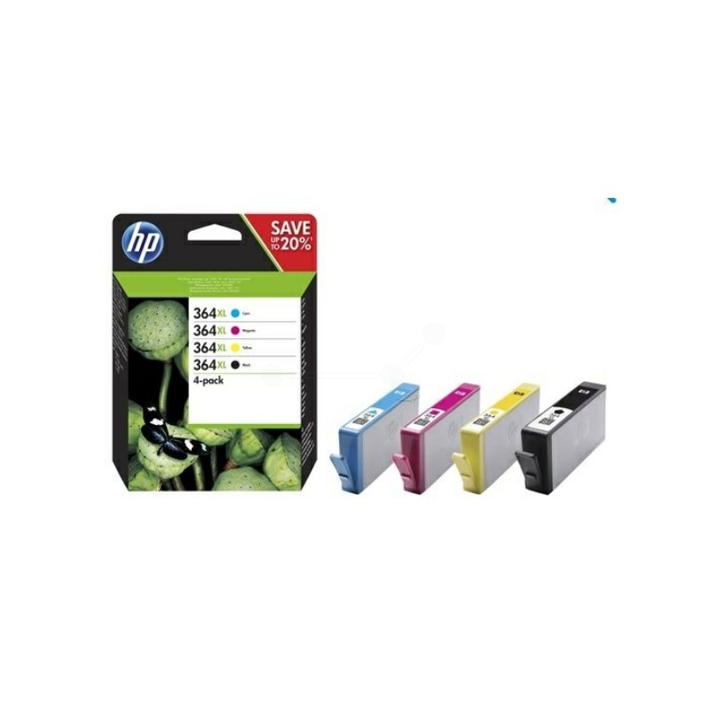 HP  (364XL) Original Ink cartridge multi pack Bk,C,M,Y high-capacity (N9J74AE)