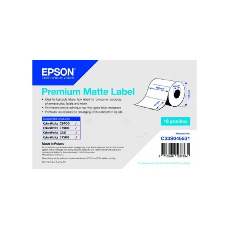 Epson Original Format-etikettes matt die-cut 102mm x 51mm (C33S045531)