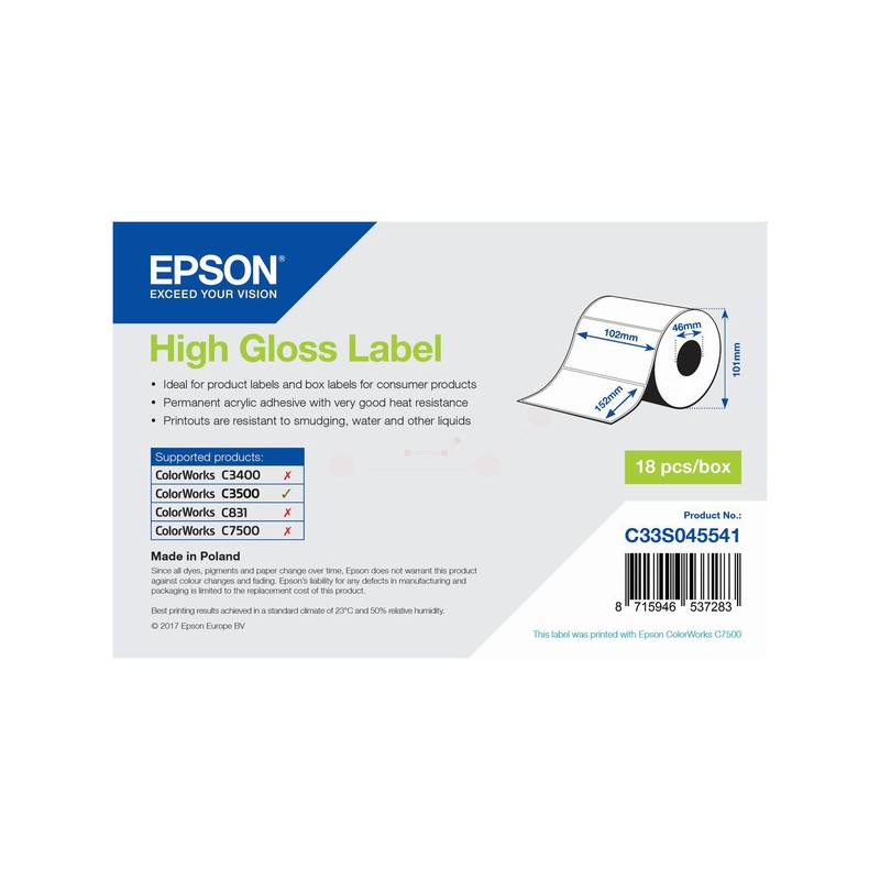 Epson Original Format-etikettes die-cut 102mm x 152m (C33S045541)
