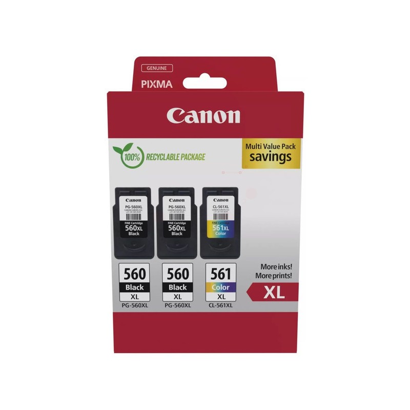Canon  (PG-560XL+CL-561XL) Original Printhead cartridge multi pack 2x black +1x color (3712C009)