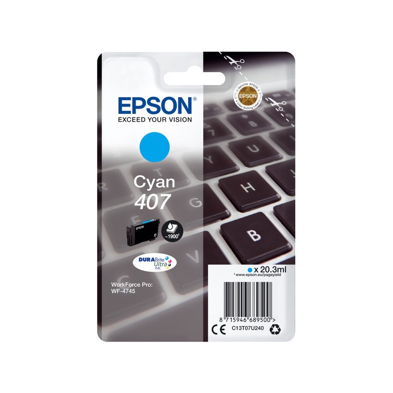 Epson  (407) Original Ink cartridge cyan (C13T07U240)