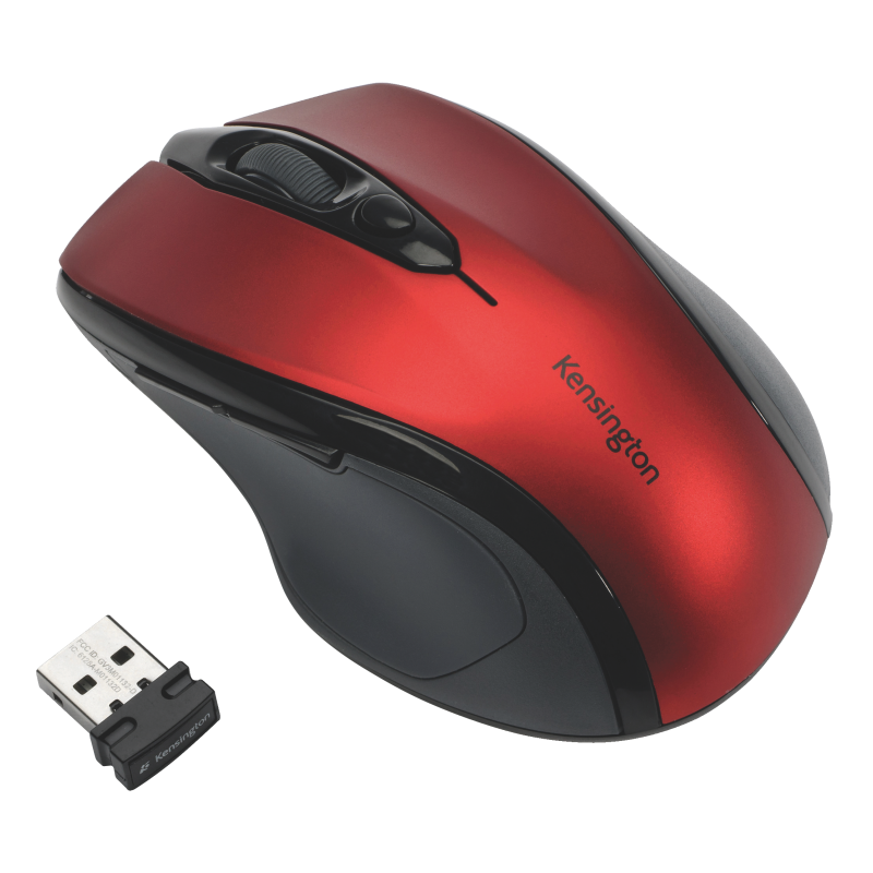 Kensington K72422WW Pro Fit Wireless Mid-Size Mouse Red