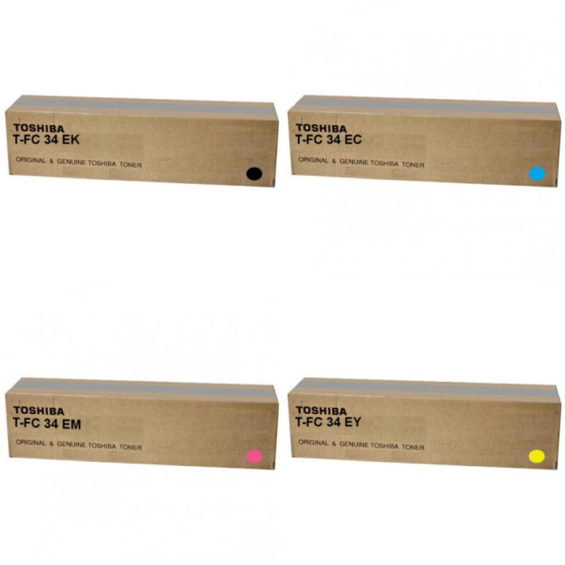 Toshiba Original TFC34E Toner Multipack - TOSTFC34EK/TOSTFC34EC/TOSTFC34EM/TOSTFC34EY