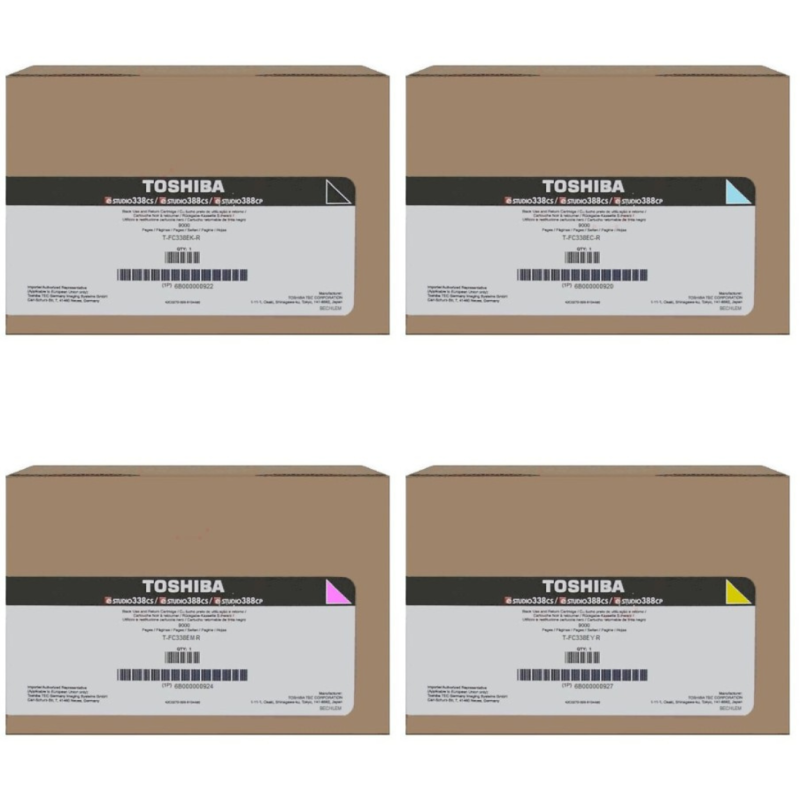 Toshiba Original TFC338 Toner Multipack - TOSTFC338EKR/TOSTFC338ECR/TOSTFC338EMR/TOSTFC338EYR