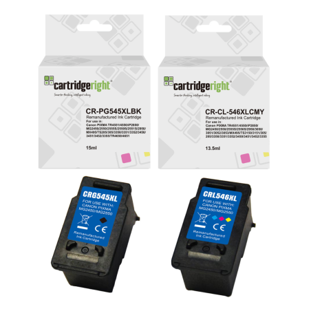 thumbnail image 2 of Canon PG-545 & CL-546 Original Ink Cartridge Combo Pack – Perfect For PIXMA TS3150 Printer 2 of 6