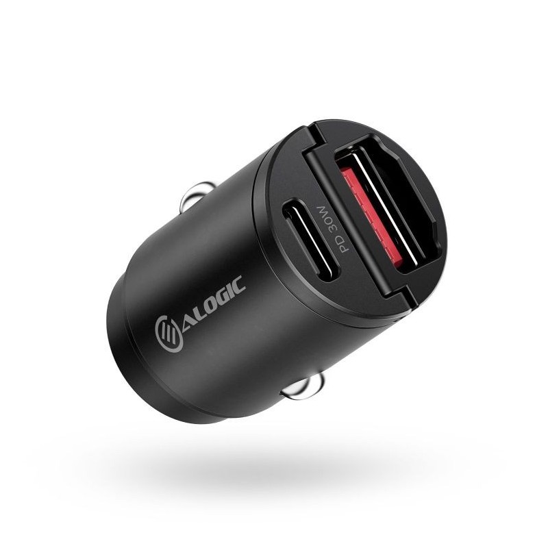 Alogic 30W Rapid Power Mini Car Charger with USB-C and USB-A