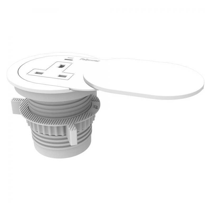 Fellowes Power Spot with 1 x Power Socket & 1 USB C White