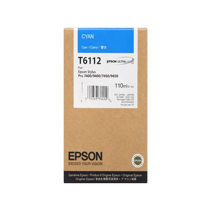 Epson  (T6112) Original Ink cartridge cyan (C13T611200)