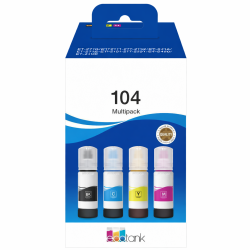 Epson (104) Compatible Ink Bottle Multi Pack Bk,C,M,Y (C13T00P640)