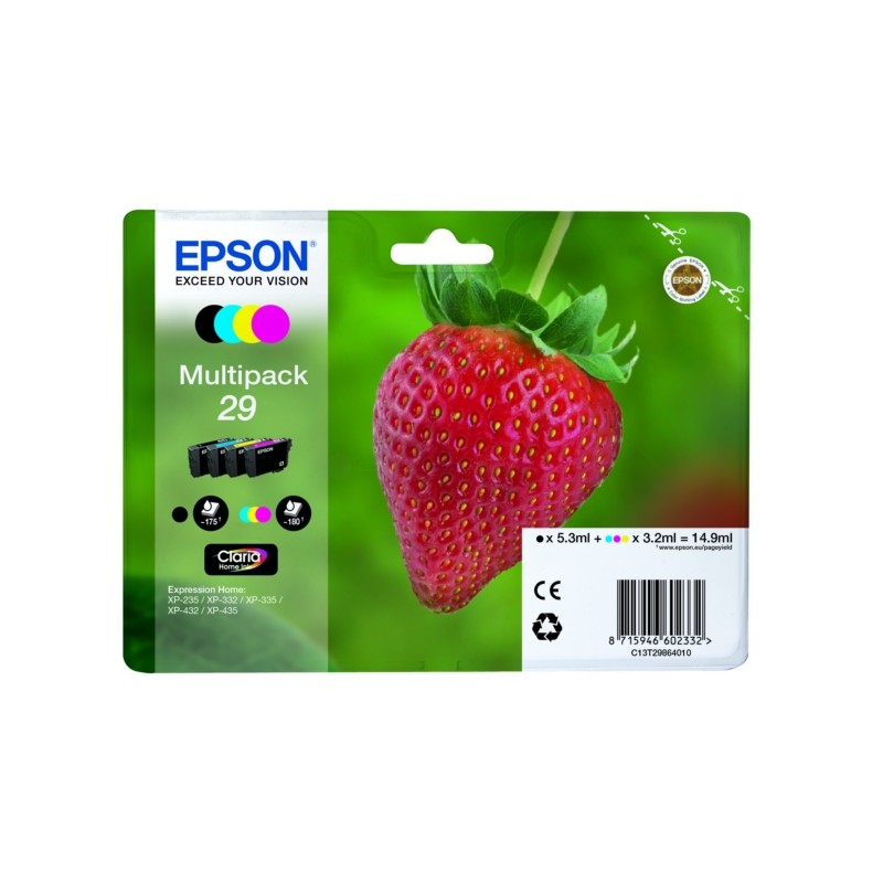 Epson  (29) Original Ink cartridge multi pack Bk,C,M,Y for Easymail (C13T29864511)