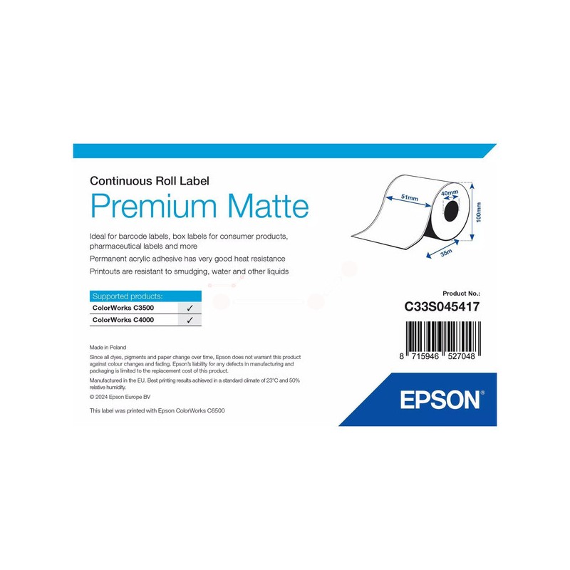 Epson Original roll Etikettes matt Premium 51mm x 35m (C33S045417)