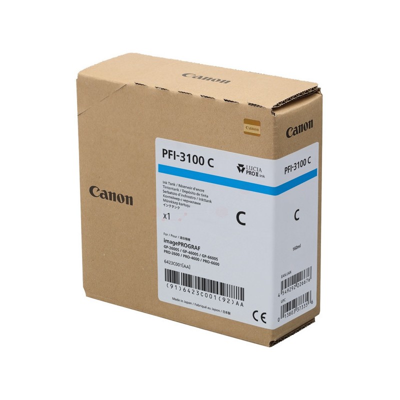 Canon  (PFI-3100 C) Original Ink cartridge cyan (6423C001)