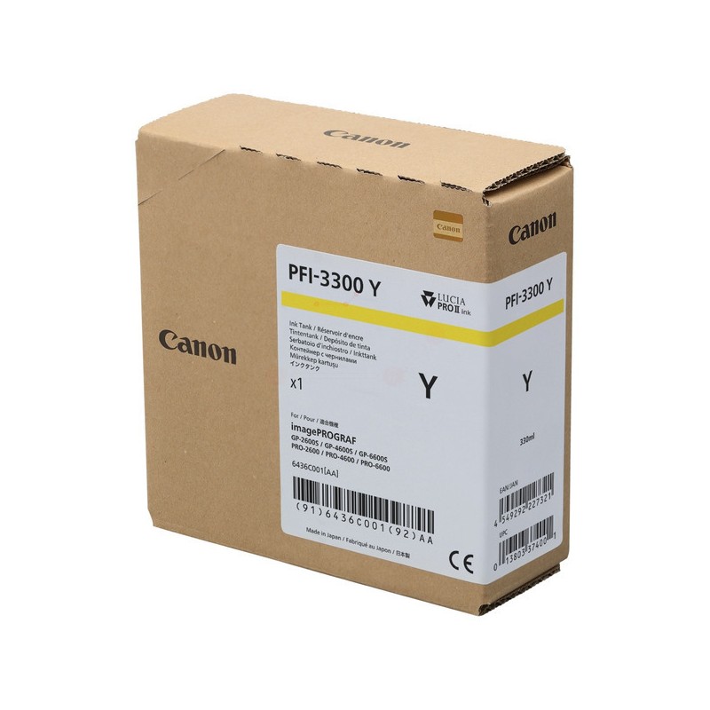 Canon  (PFI-3300 Y) Original Ink cartridge yellow (6436C001)