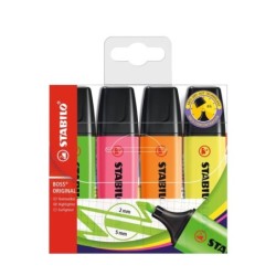 STABILO BOSS ORIGINAL Highlighter Pack of 4 Assorted Colours