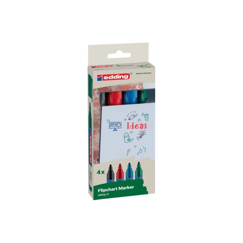 edding 31 Ecoline flipchart marker Marker Assorted pack of 4