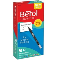 Berol Colour Fine Pen Assorted colours 0.6mm Pk12