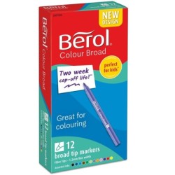 Berol Broad Pen Assorted colours 1.2mm Pk12