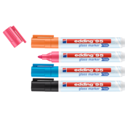 edding 95 Glass marker Pack of 4
