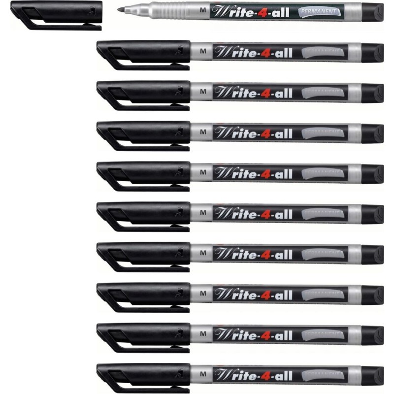 STABILO Write-4-all Permanent Marker Pen Medium Pack of 10 Black