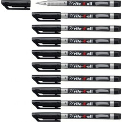 STABILO Write-4-all Permanent Marker Pen Superfine Pack of 10 Black