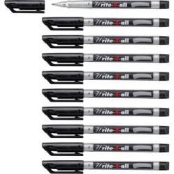 STABILO Write-4-all Permanent Marker Pen Fine Pack of 10 Black