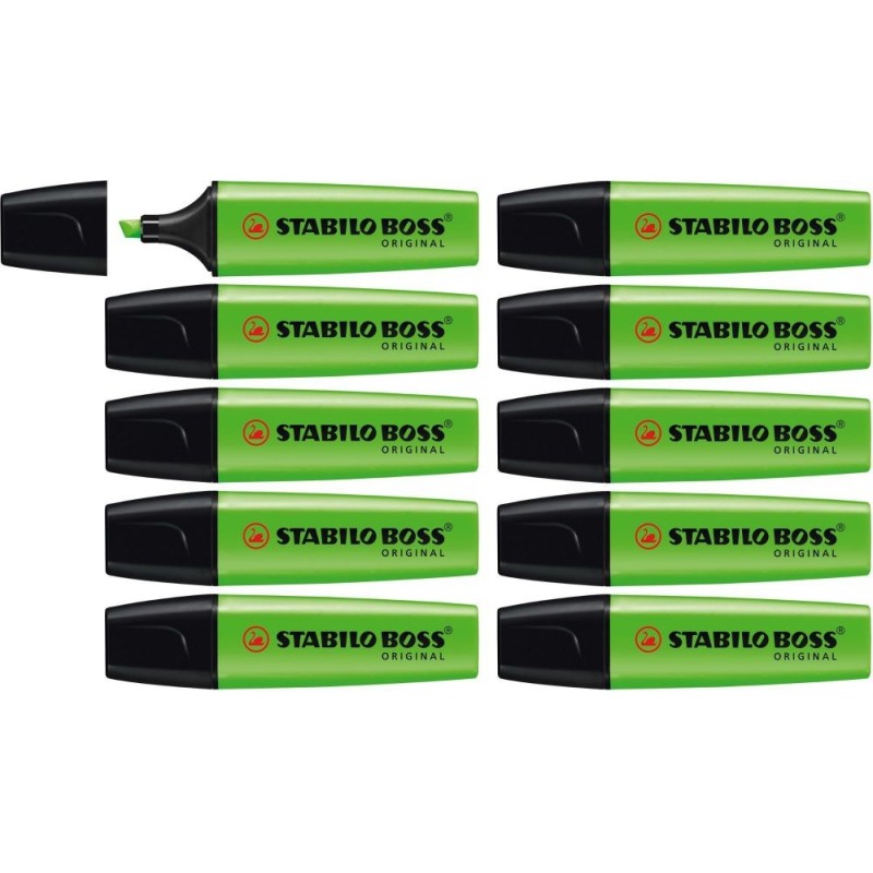 STABILO BOSS ORIGINAL Highlighter Box of 10 Green