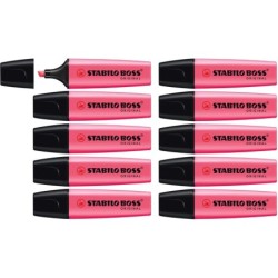 STABILO BOSS ORIGINAL HighlighterBox of 10 Pink