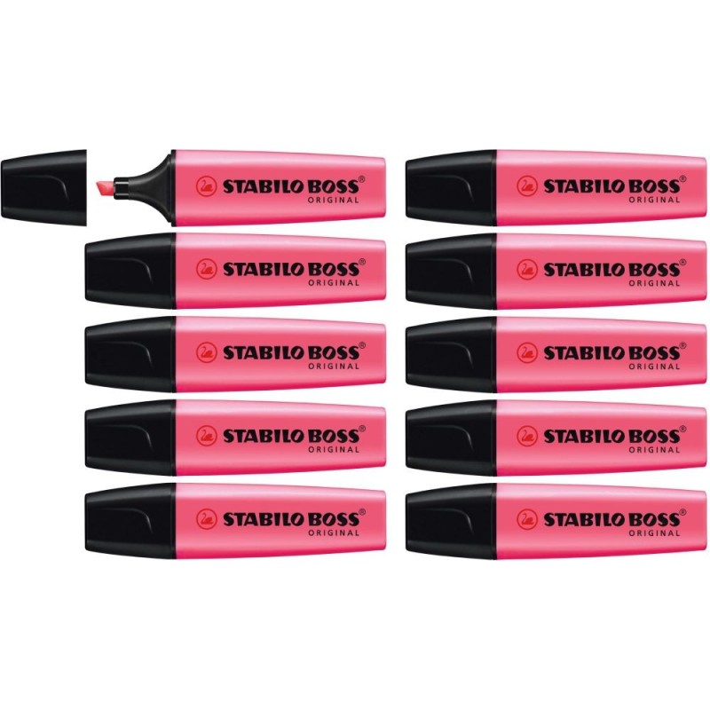 STABILO BOSS ORIGINAL HighlighterBox of 10 Pink