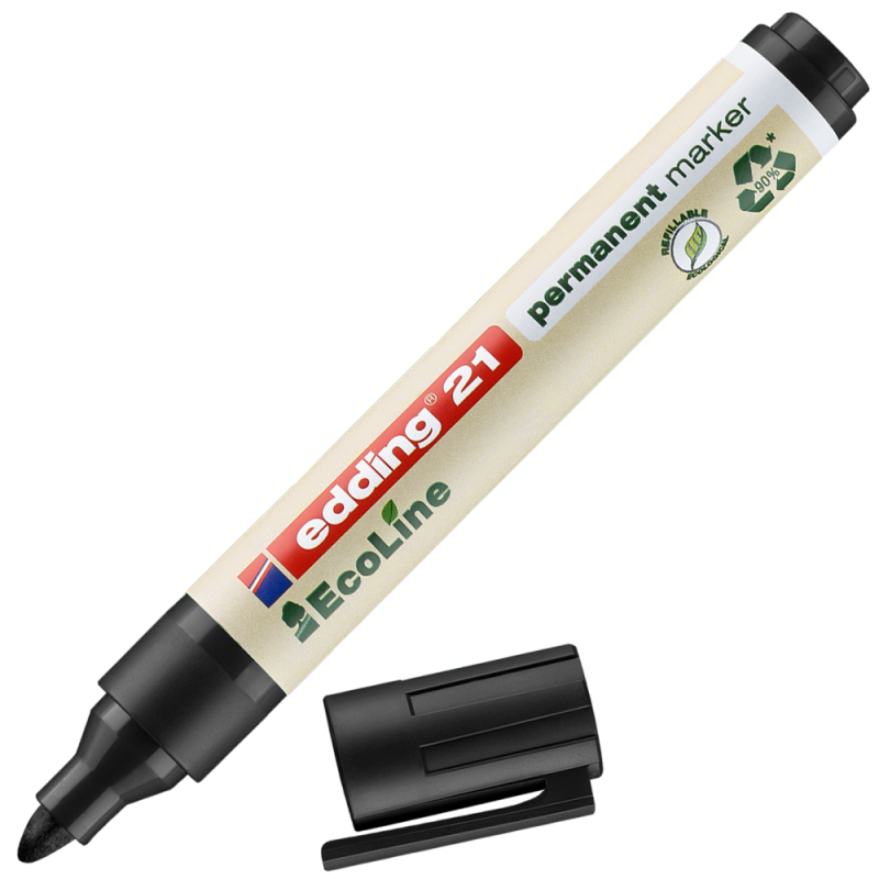 edding 21 EcoLine permanent marker black Box of 10