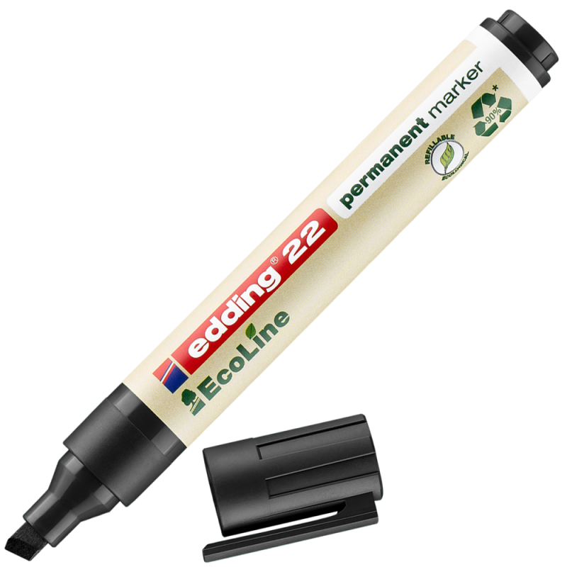 edding 22 EcoLine permanent marker black Box of 10
