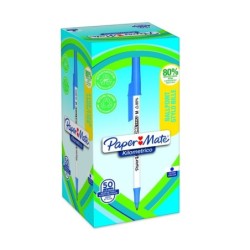 Paper Mate 2187702 Kilometrico Recycled Blue Ball Pen pack of 50 pens
