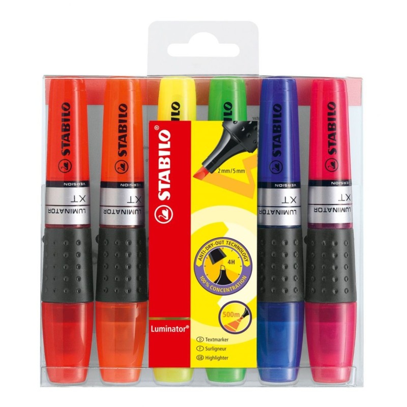 STABILO LUMINATOR Highlighter Pack of 6 Assorted colours